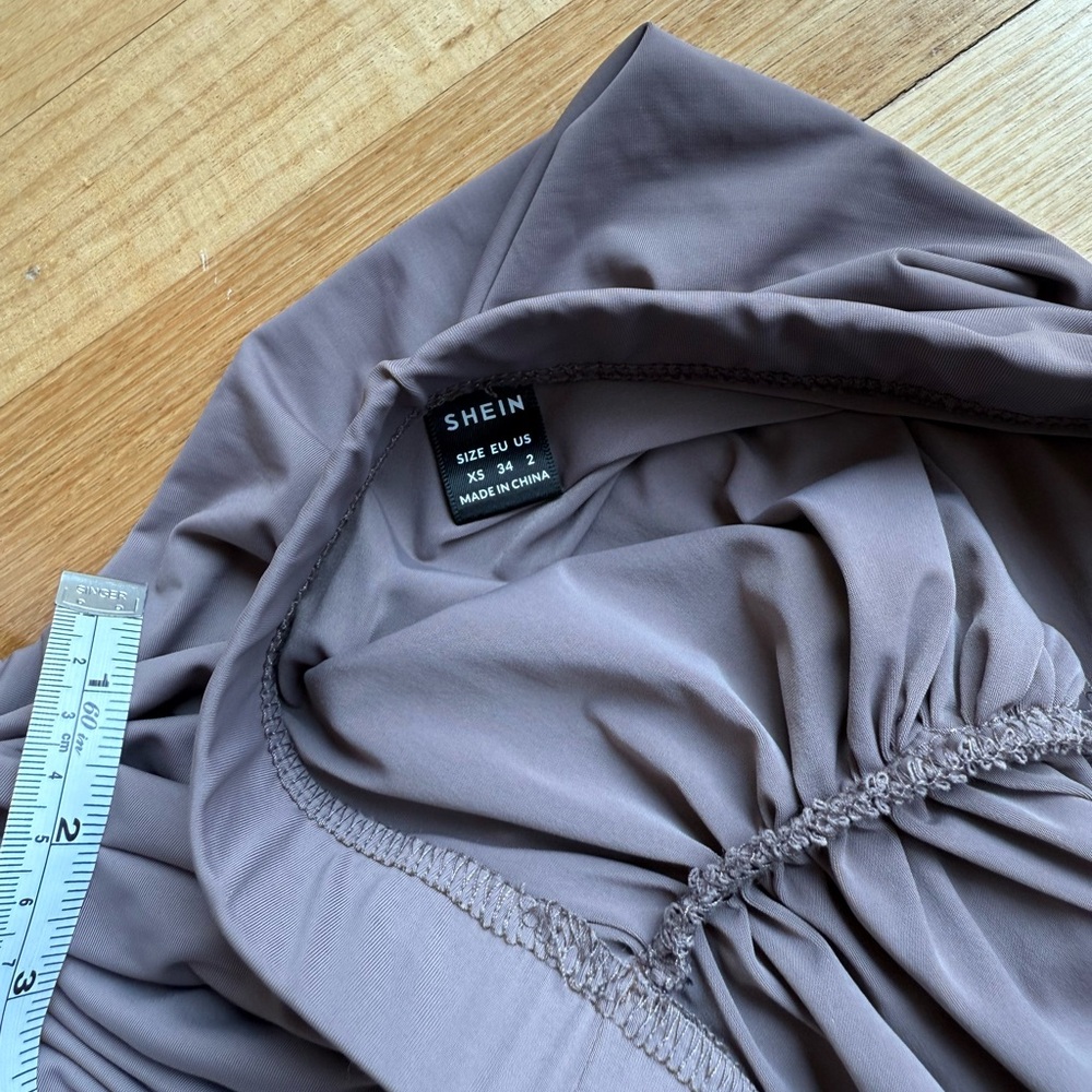 SHEIN Taupe Ruched Maxi Skirt | Size: XS or US 2 - Picture 4 of 7